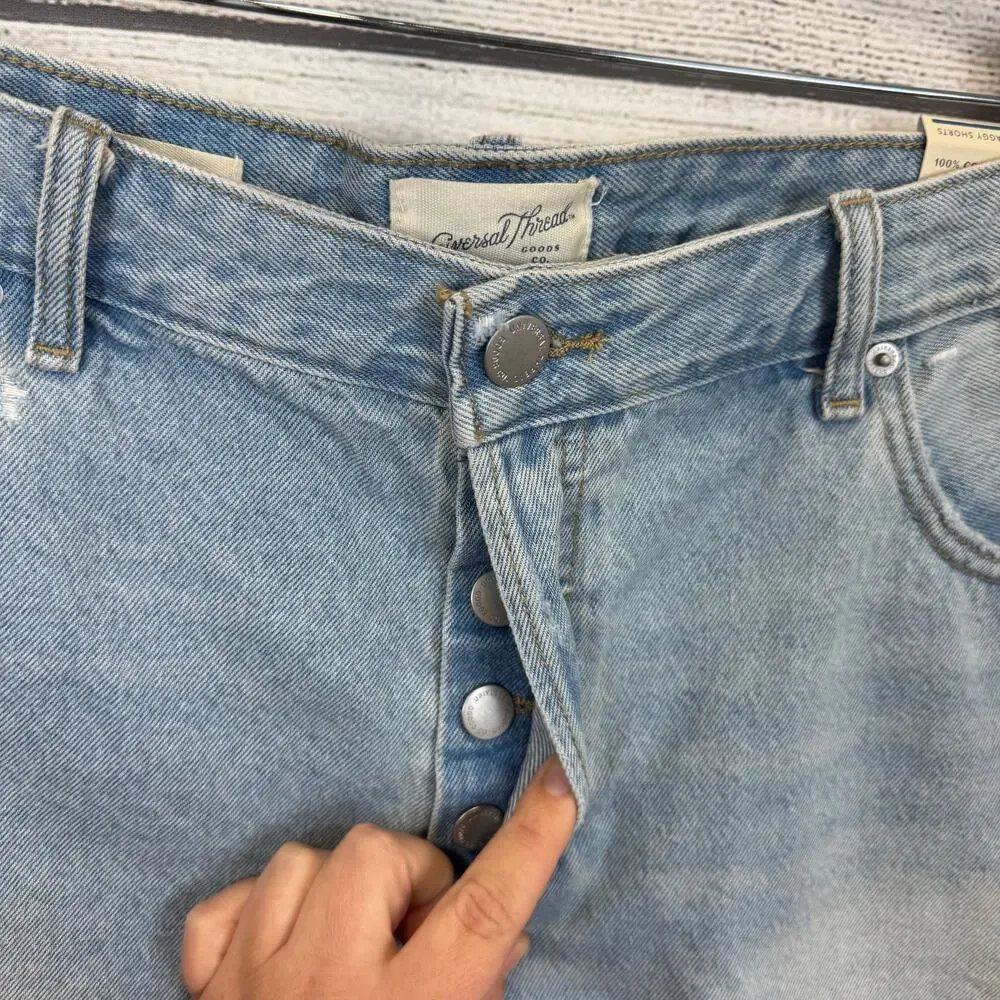 Universal Thread Plus Size Mid-Rise 90's Baggy Denim Shorts Size 18